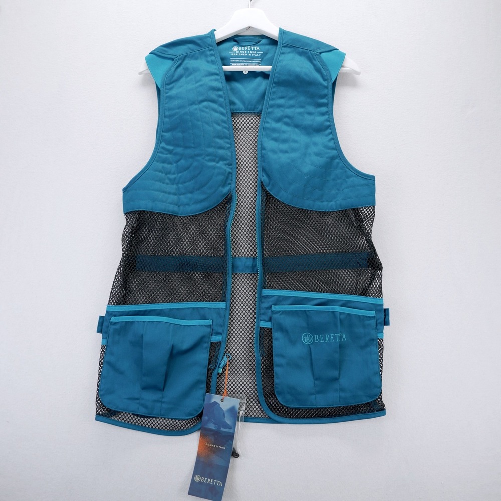 Beretta Full Mesh Shooting Vest Blue Twilight GT671 Mens Small New With Tags